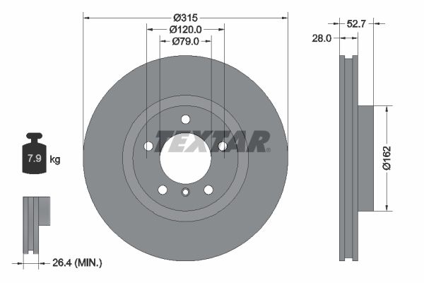 TEXTAR Тормозной диск 92071203