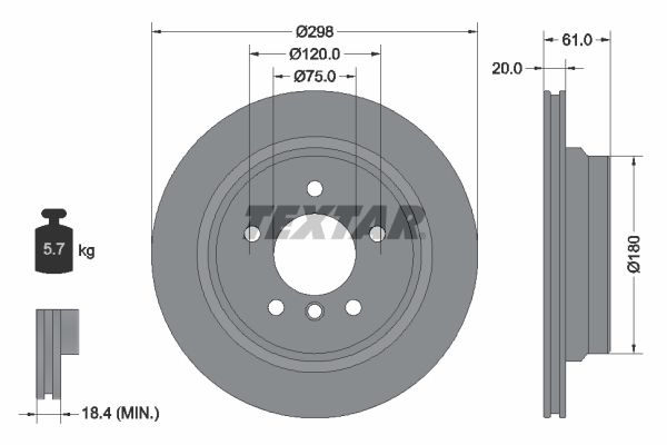 TEXTAR Тормозной диск 92075100