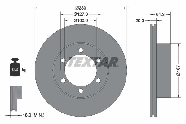 TEXTAR Тормозной диск 92076300