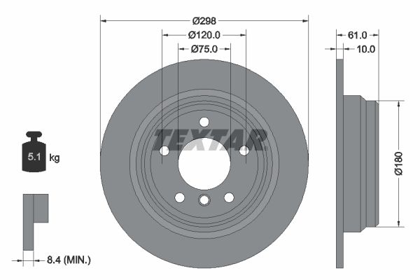 TEXTAR Тормозной диск 92076600