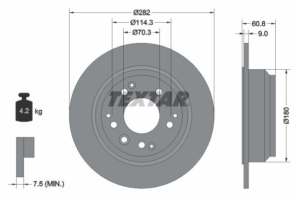 TEXTAR Тормозной диск 92078400