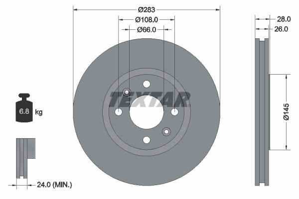 TEXTAR Тормозной диск 92078700
