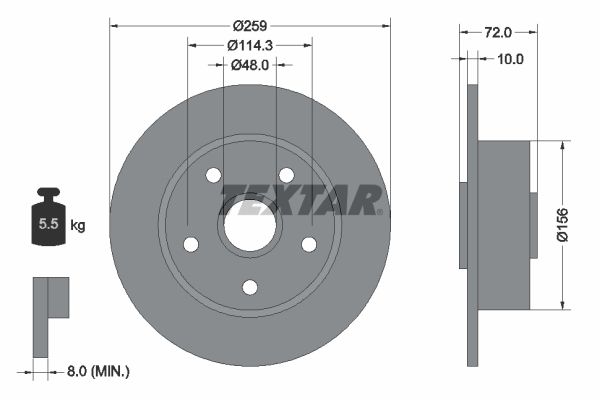 TEXTAR Тормозной диск 92078900