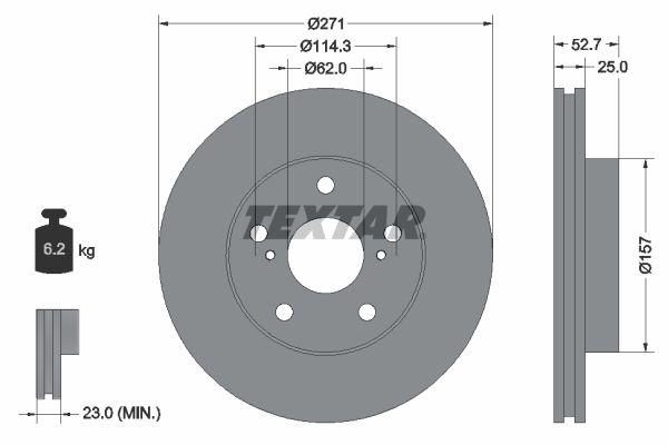 TEXTAR Тормозной диск 92081000