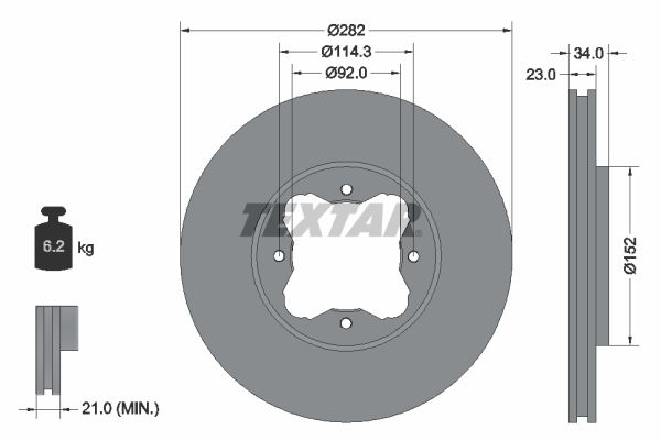TEXTAR Тормозной диск 92081600