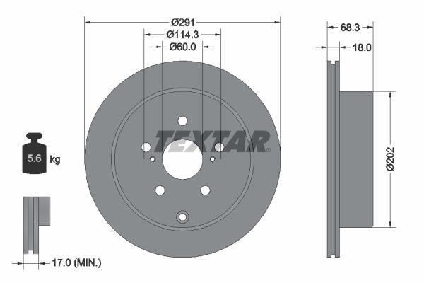 TEXTAR Тормозной диск 92082600