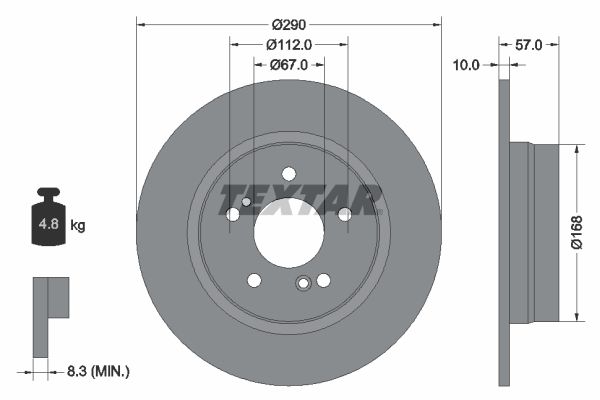 TEXTAR Тормозной диск 92089000