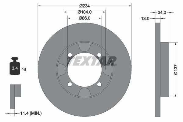 TEXTAR Тормозной диск 92089500