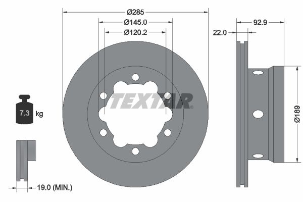 TEXTAR Тормозной диск 92089803