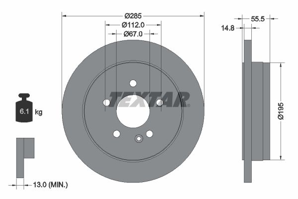 TEXTAR Тормозной диск 92090003