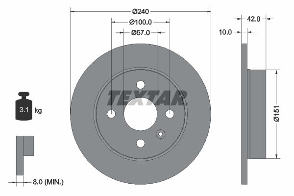 TEXTAR stabdžių diskas 92092003