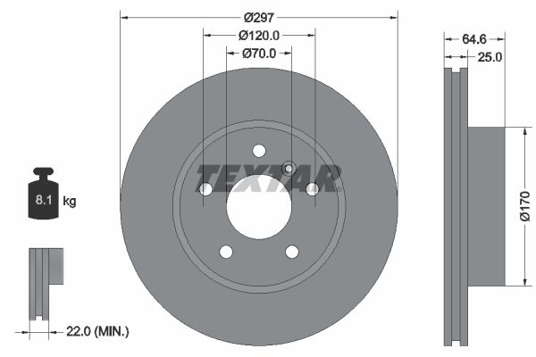 TEXTAR Тормозной диск 92093600