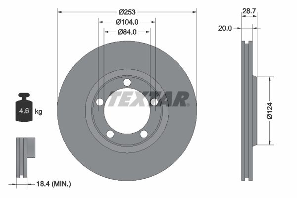 TEXTAR Тормозной диск 92093700