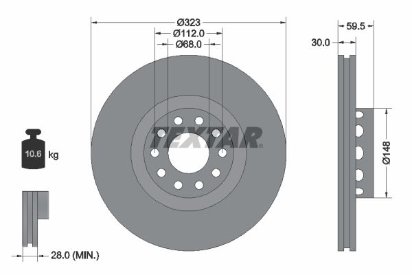 TEXTAR Тормозной диск 92098303