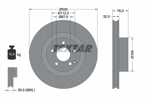 TEXTAR Тормозной диск 92099203