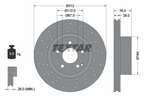 TEXTAR stabdžių diskas 92099303