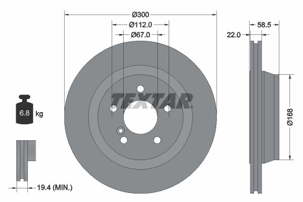 TEXTAR stabdžių diskas 92099503
