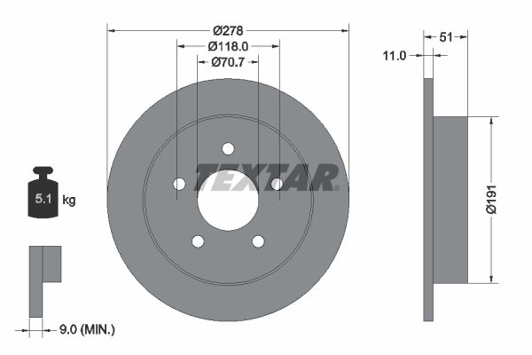 TEXTAR Тормозной диск 92099800