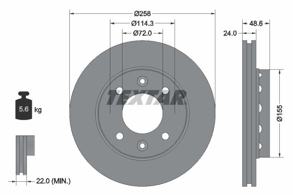 TEXTAR Тормозной диск 92104200