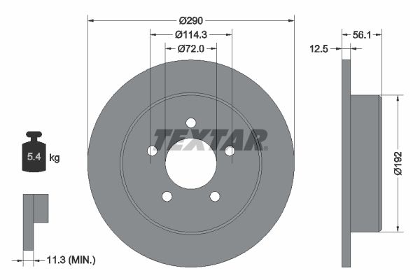 TEXTAR Тормозной диск 92108400