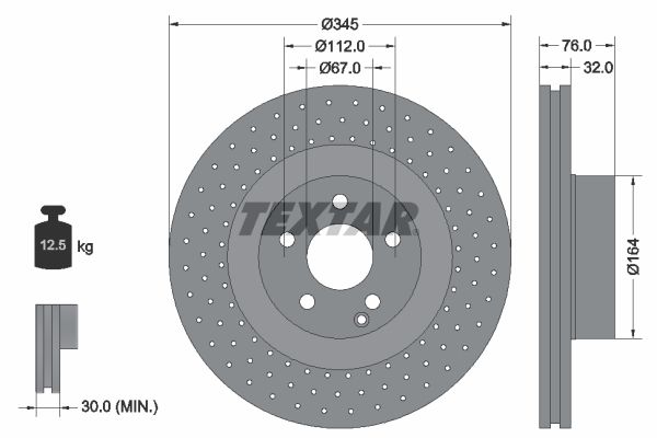 TEXTAR stabdžių diskas 92108800