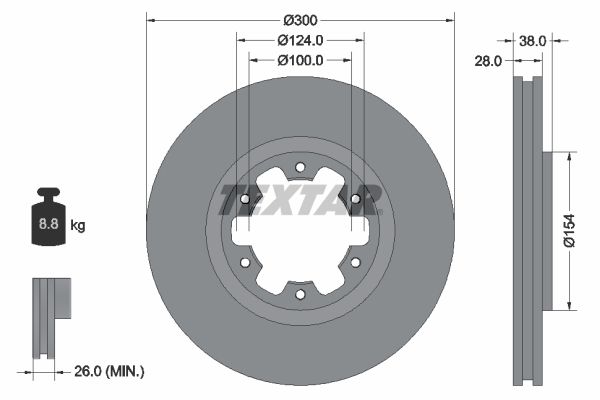 TEXTAR Тормозной диск 92109500