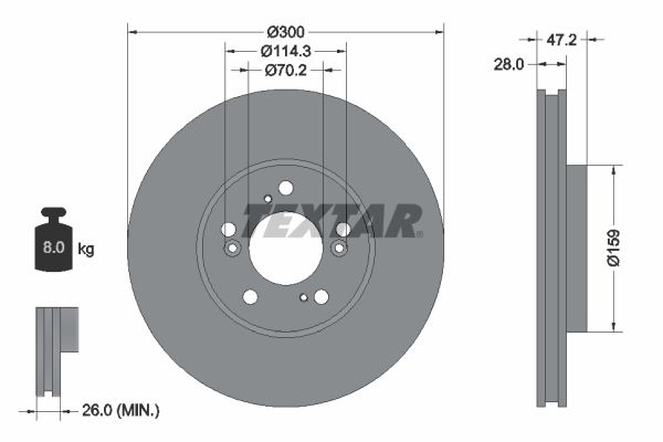 TEXTAR Тормозной диск 92110200