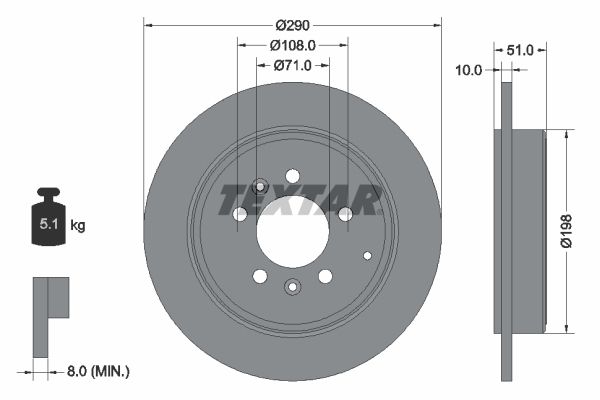 TEXTAR Тормозной диск 92112000