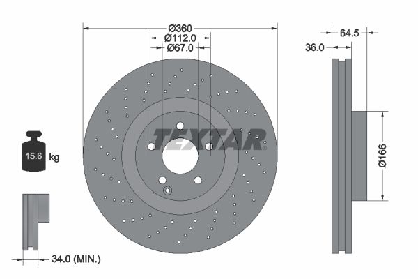 TEXTAR Тормозной диск 92120303