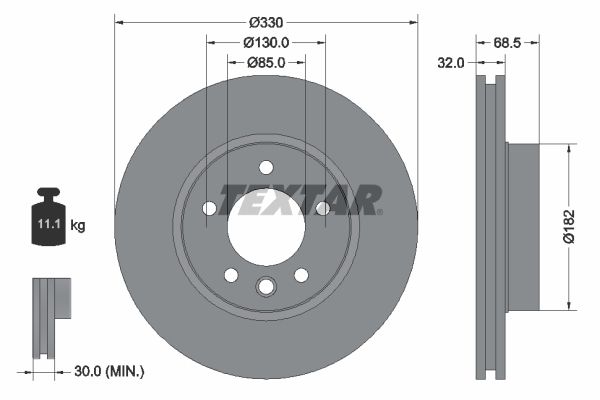 TEXTAR Тормозной диск 92121605