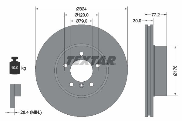 TEXTAR Тормозной диск 92122605