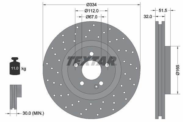 TEXTAR Тормозной диск 92123800