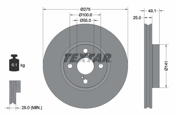TEXTAR Тормозной диск 92126000
