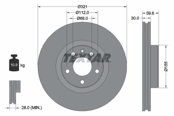 TEXTAR Тормозной диск 92132300