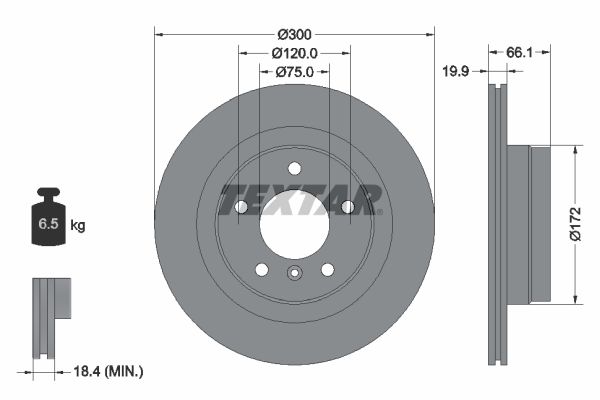 TEXTAR Тормозной диск 92133003