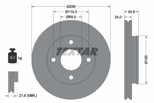 TEXTAR Тормозной диск 92134803