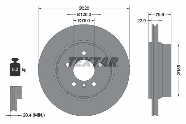TEXTAR Тормозной диск 92141603