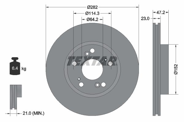 TEXTAR Тормозной диск 92144403
