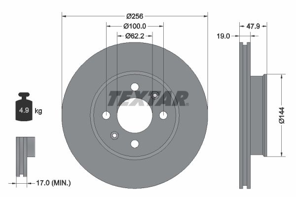 TEXTAR Тормозной диск 92144700