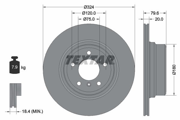 TEXTAR Тормозной диск 92146303