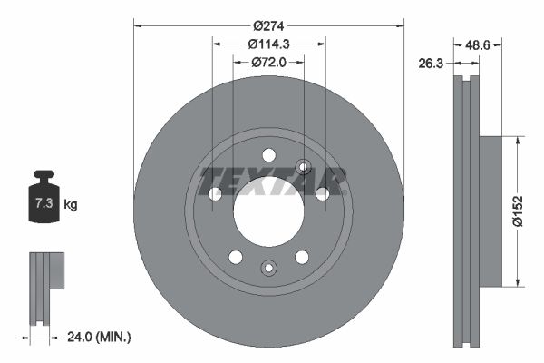 TEXTAR Тормозной диск 92146900