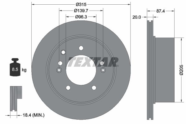 TEXTAR Тормозной диск 92147400