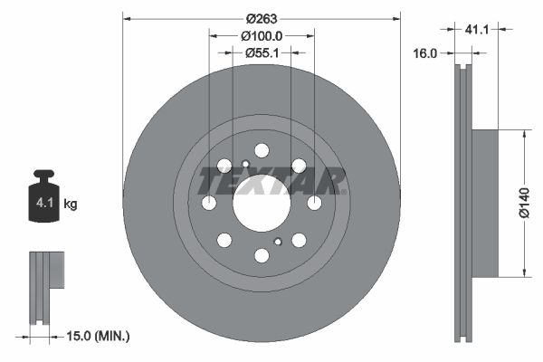 TEXTAR Тормозной диск 92149700