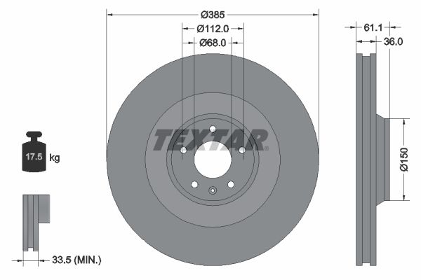 TEXTAR Тормозной диск 92151303