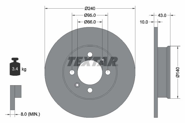 TEXTAR Тормозной диск 92152500