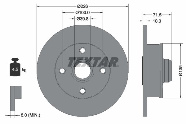 TEXTAR Тормозной диск 92154200
