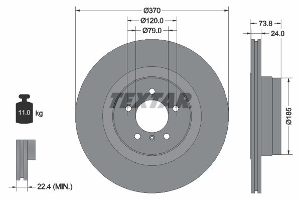 TEXTAR Тормозной диск 92155203