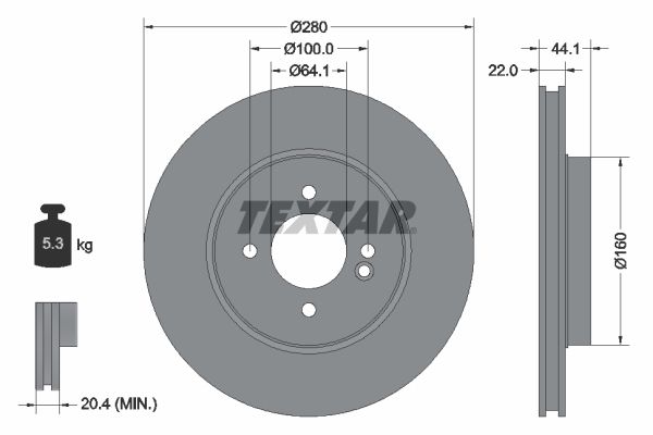 TEXTAR Тормозной диск 92157905