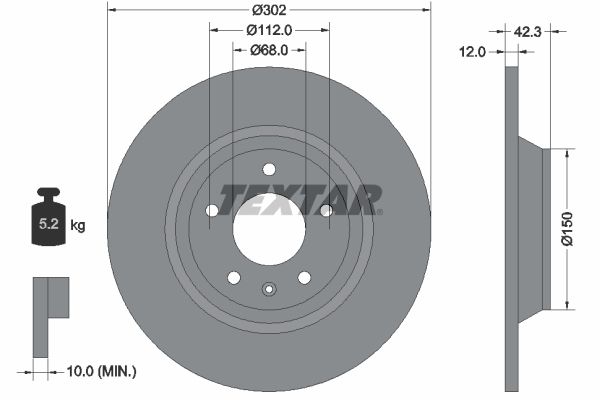 TEXTAR Тормозной диск 92159503