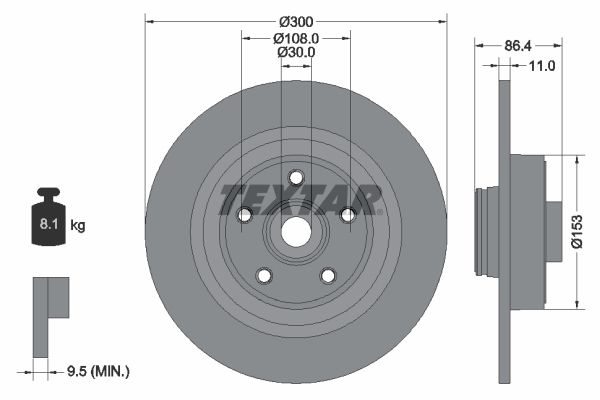 TEXTAR Тормозной диск 92159800